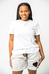 Pale Khaki/White Paisley Daddy Dukes with Brown Logo (UNISEX)