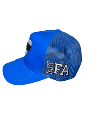 MYFA SnapBack Trucker Hat: Royal Blue/White Logo