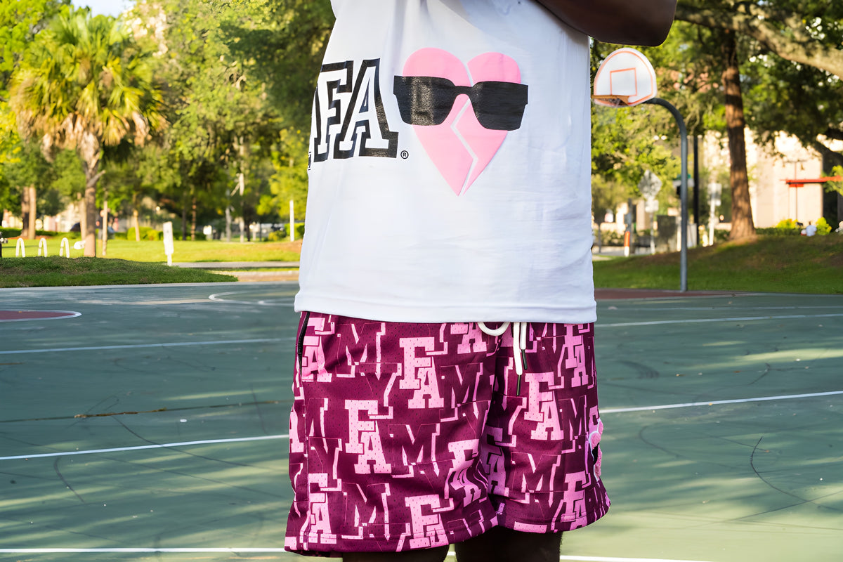 White/Pink Jumbo Logo Drop Shoulder Tee (UNISEX)