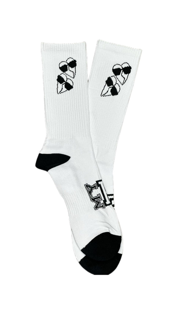 ◇2枚組◇【SINNERS ATTIRE】Crest Logo Socks / White Classic Double Logo Cushioned Socks: White Logo – My Fashion